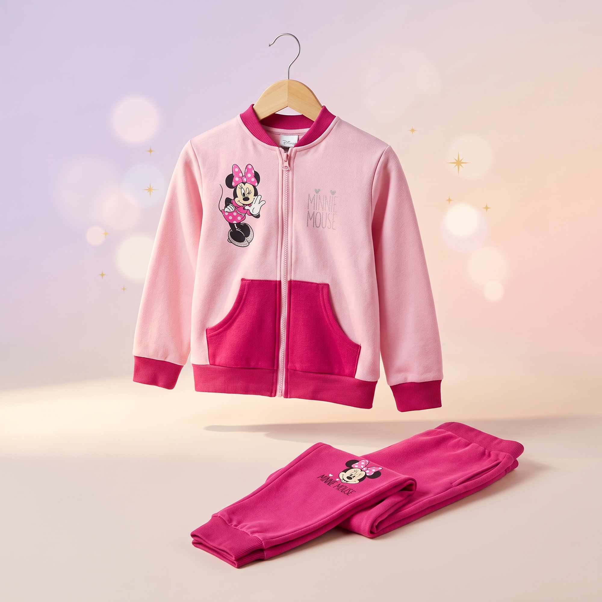 Trening Disney Minnie pentru fete, bluză cu fermoar și pantaloni, 2–8 ani - foto boutique Mini Magic Kids