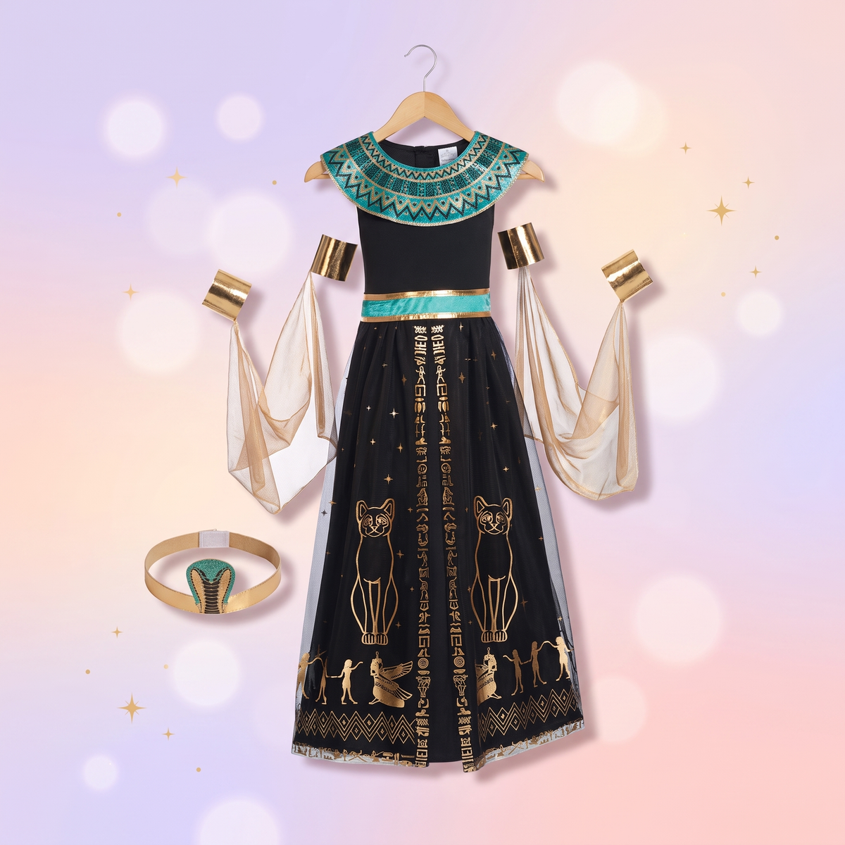Costum Cleopatra fete 10–12 ani – rochie cu accesorii - foto boutique Mini Magic Kids