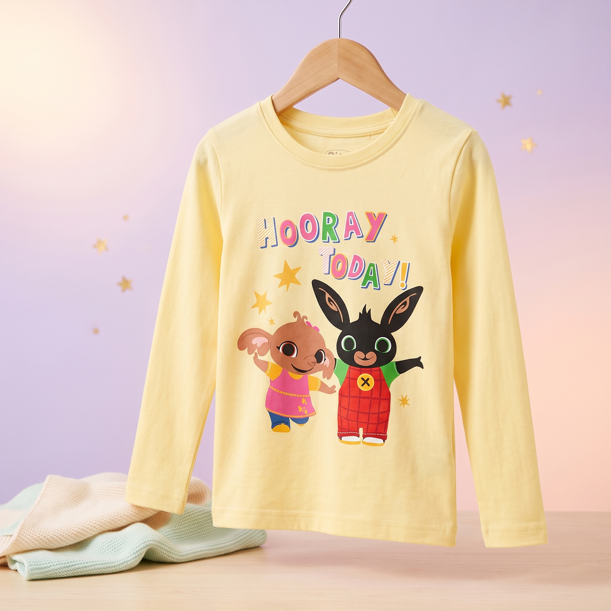 Bing Hooray tricou cu maneca lunga, Galben, pe umeras