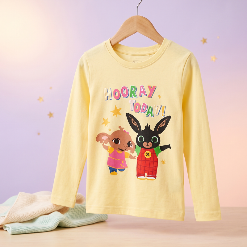 Bing Hooray tricou cu maneca lunga, Galben, pe umeras