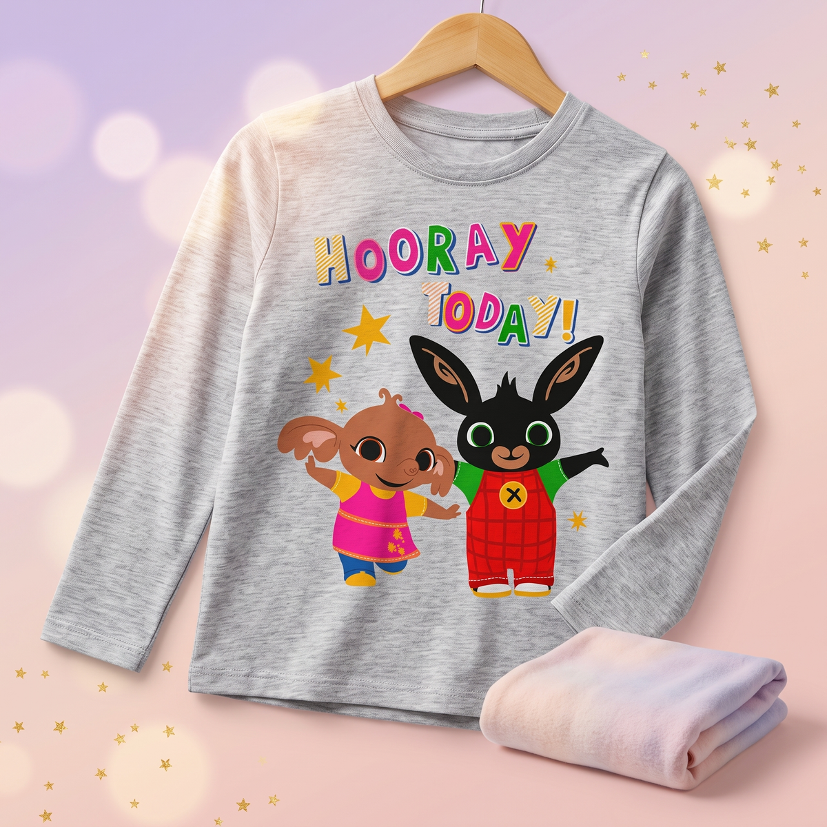 Bing Hooray tricou cu mânecă lungă, Gri - pe umeras