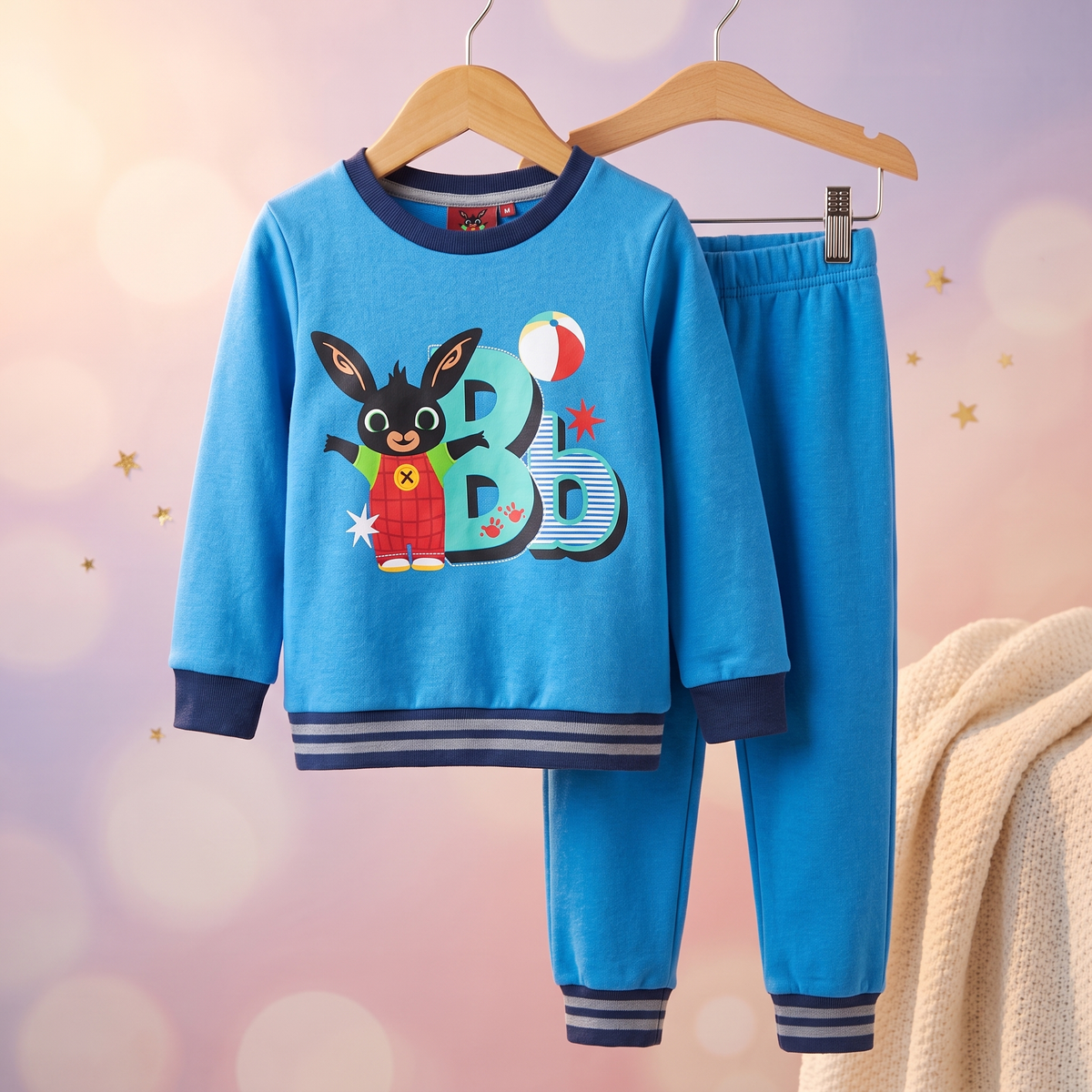 Bing set trening jogging copii – cutie cadou, Albastru deschis - pe umeras