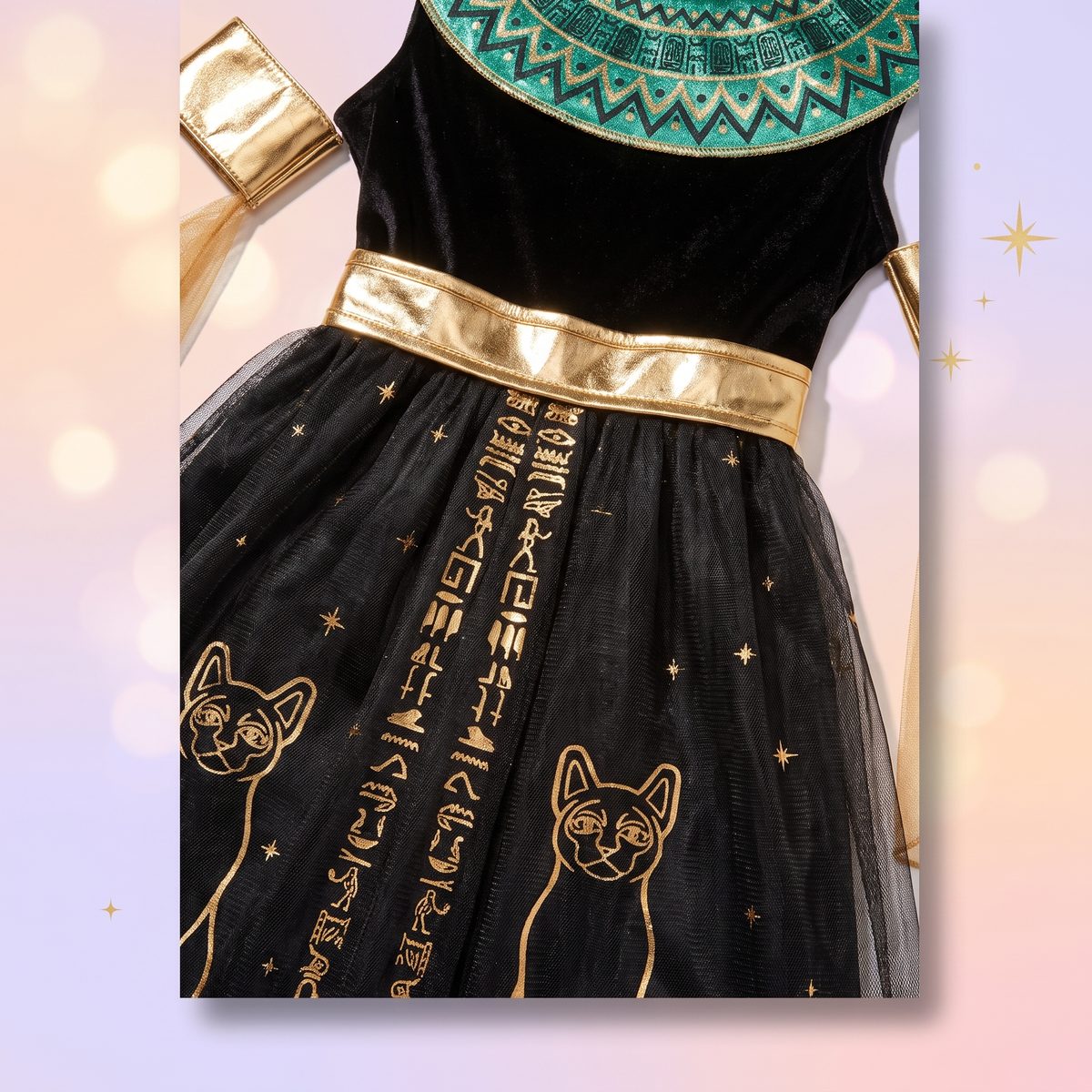 Costum Cleopatra fete 10–12 ani – rochie cu accesorii - foto boutique Mini Magic Kids