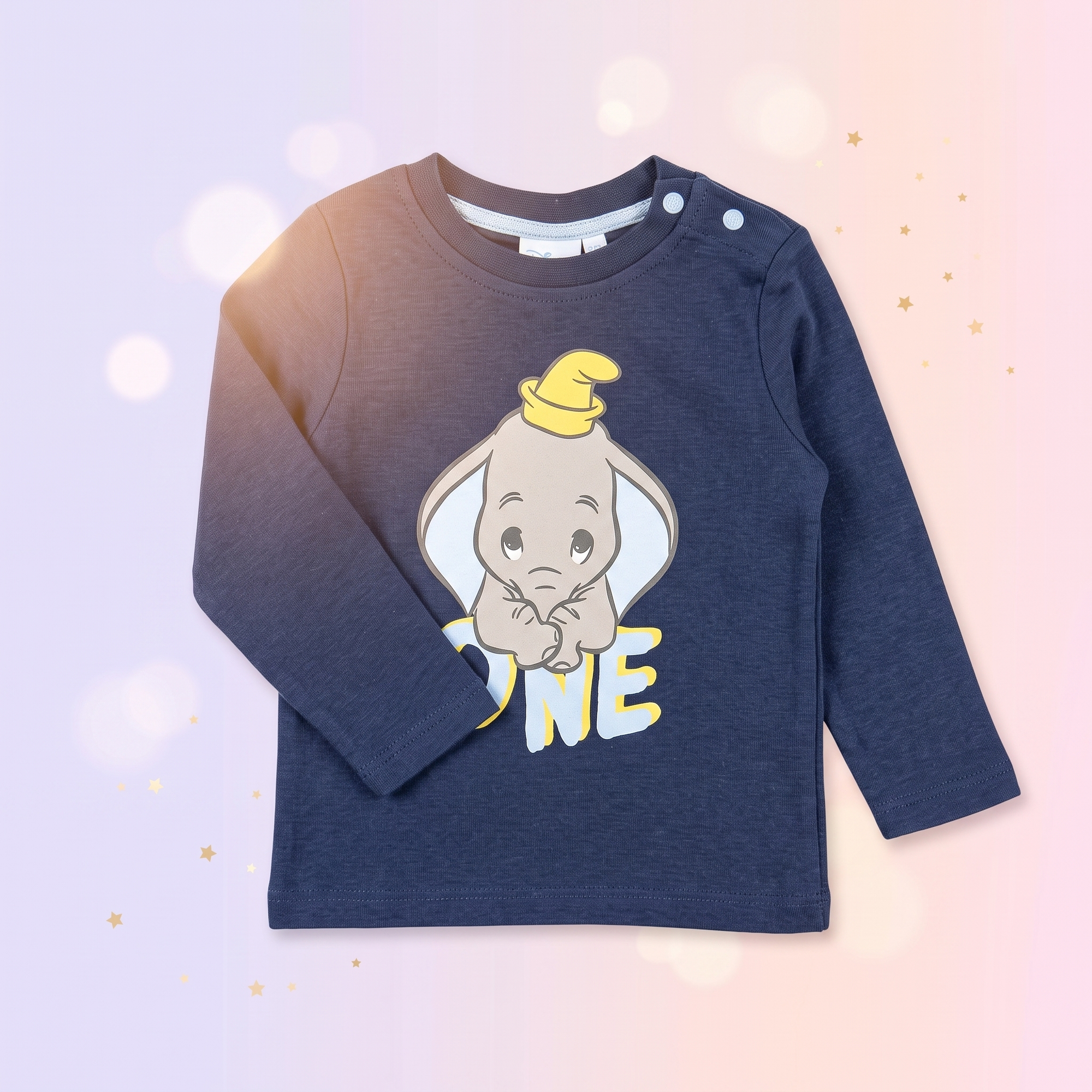 Tricouri bebe Disney Dumbo, set 2 bucăți – 100% bumbac, bleumarin - bucată individuală