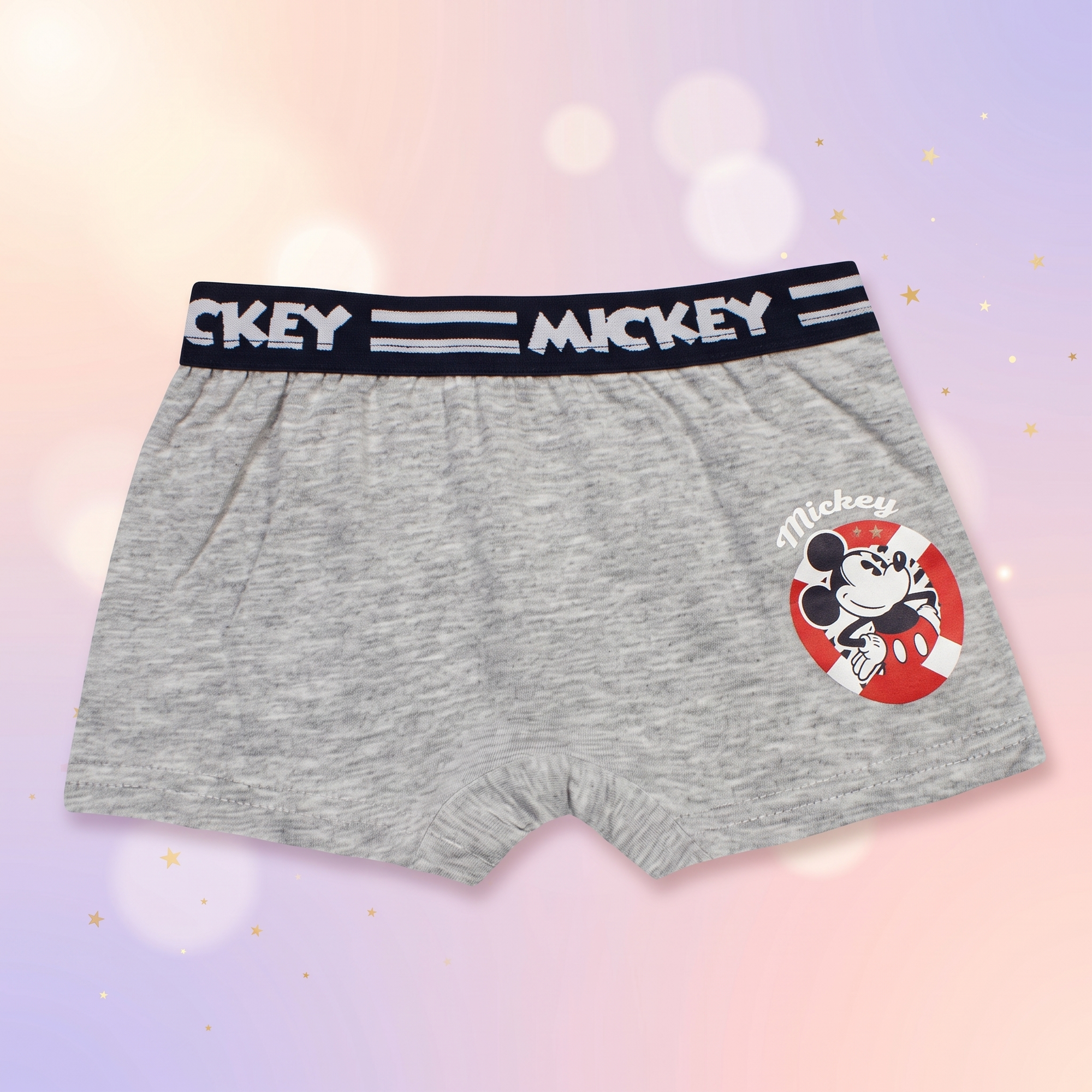 Disney Mickey boxeri copii – set 2 bucăți (Gri & Roșu), gri melanj - bucată individuală