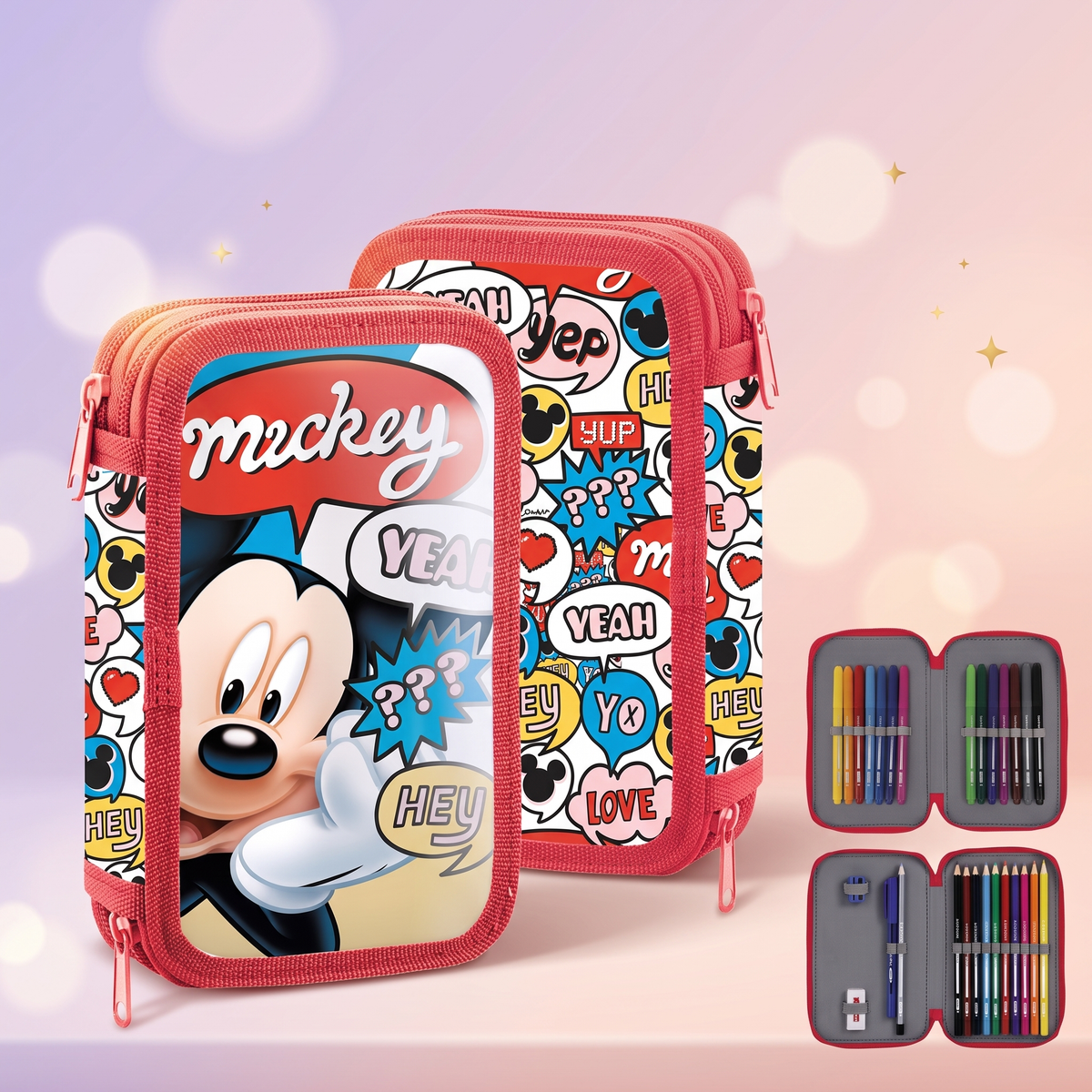 Penar Disney Mickey cu 2 nivele umplut - fata
