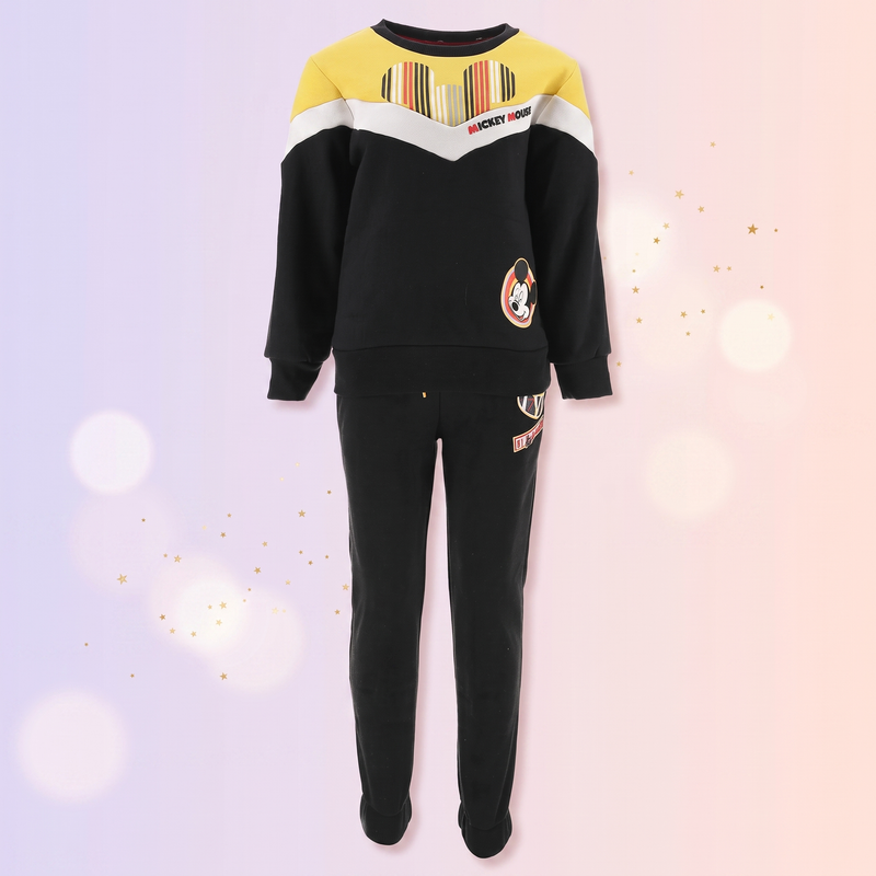 Disney Mickey trening set de jogging, Negru-Galben - fata