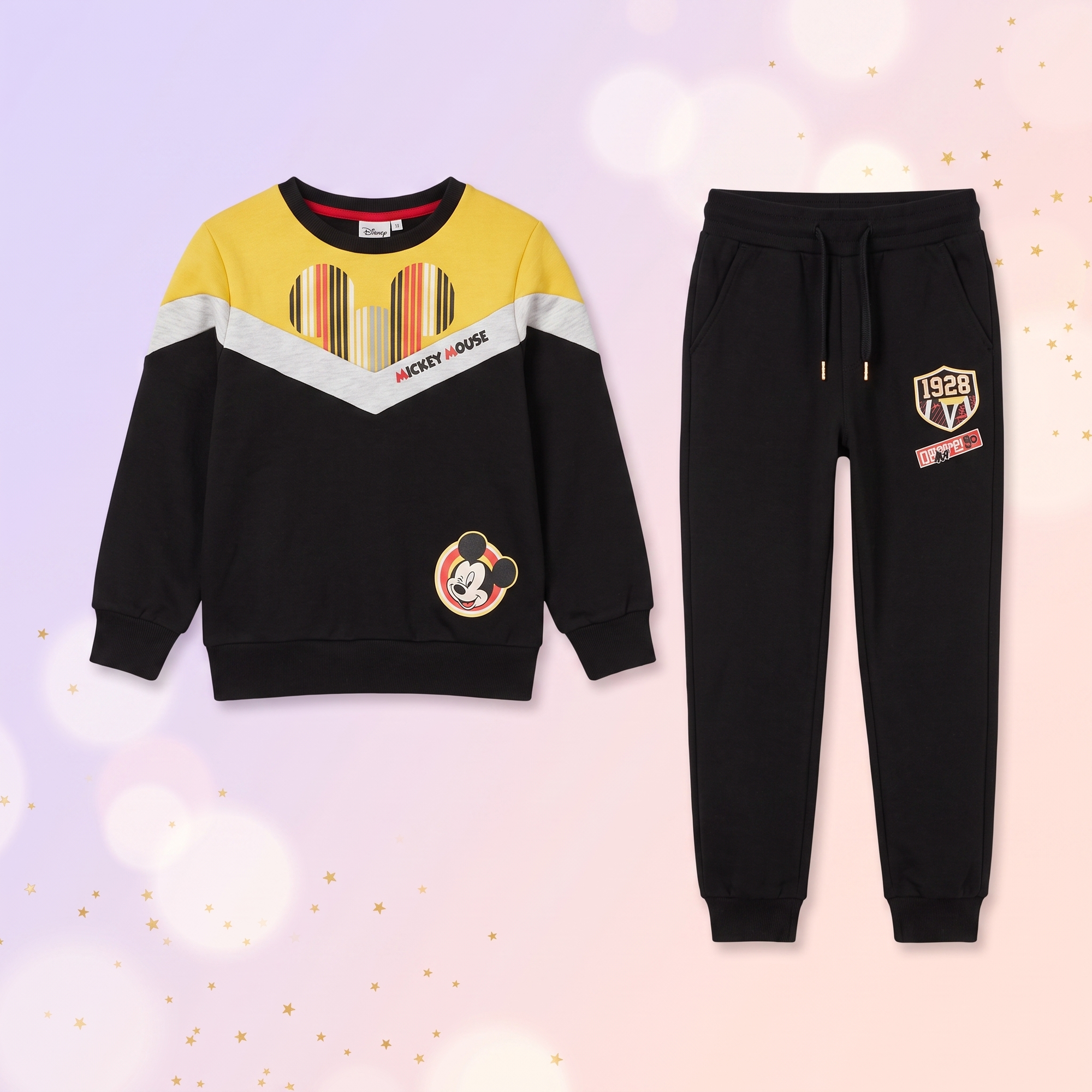 Disney Mickey trening set de jogging, Negru-Galben, piese separate