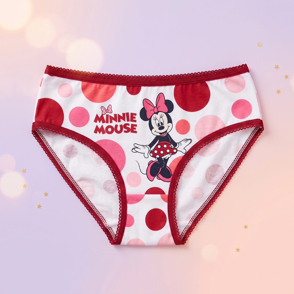 Disney Minnie Figaro chiloței pentru copii – set 3 bucăți, alb - bucată individuală