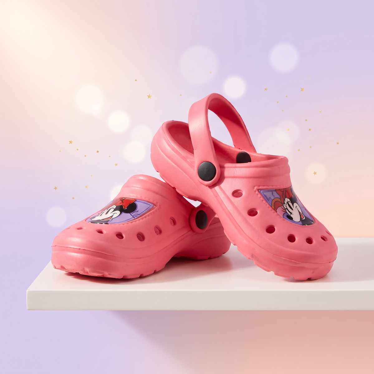 Disney Minnie papuci tip clog, Roz Coral, pe umeras