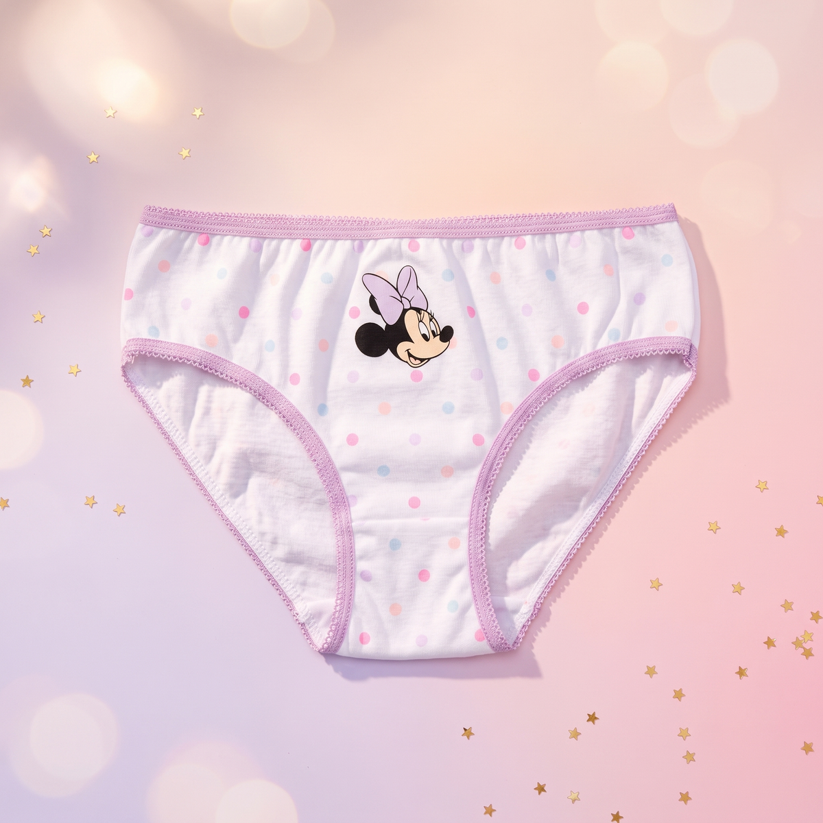 Disney Minnie Purple chiloței pentru copii set 3 bucăți, alb - bucată individuală
