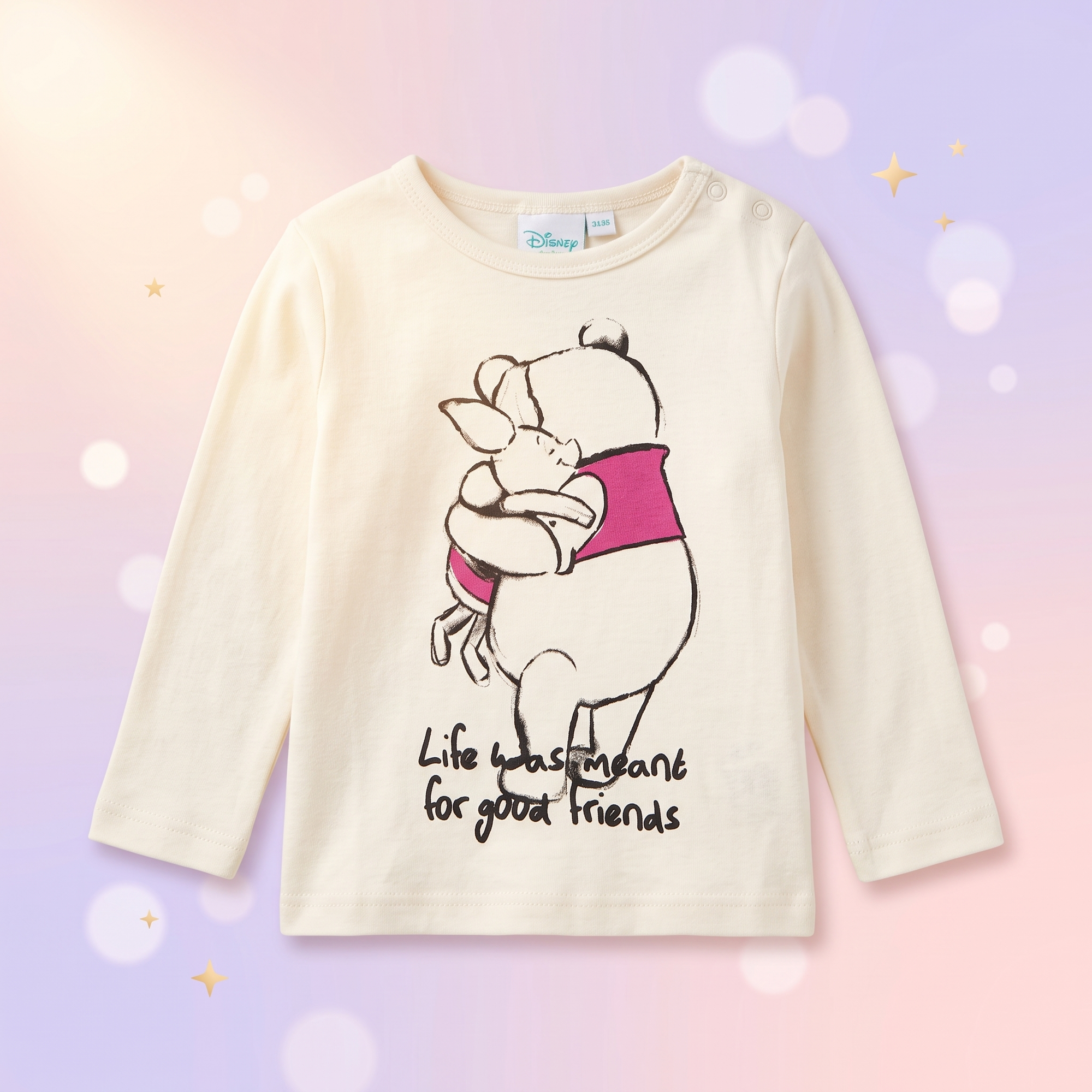 Bluze bebe Disney Winnie the Pooh, set 2 bucăți – 100% bumbac, crem/alb - bucată individuală