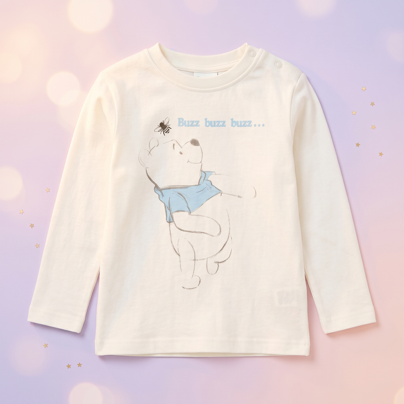 Bluze bebe Disney Winnie the Pooh, set 2 bucăți – 100% bumbac, bluza alb-crem Buzz buzz buzz - bucata individuala