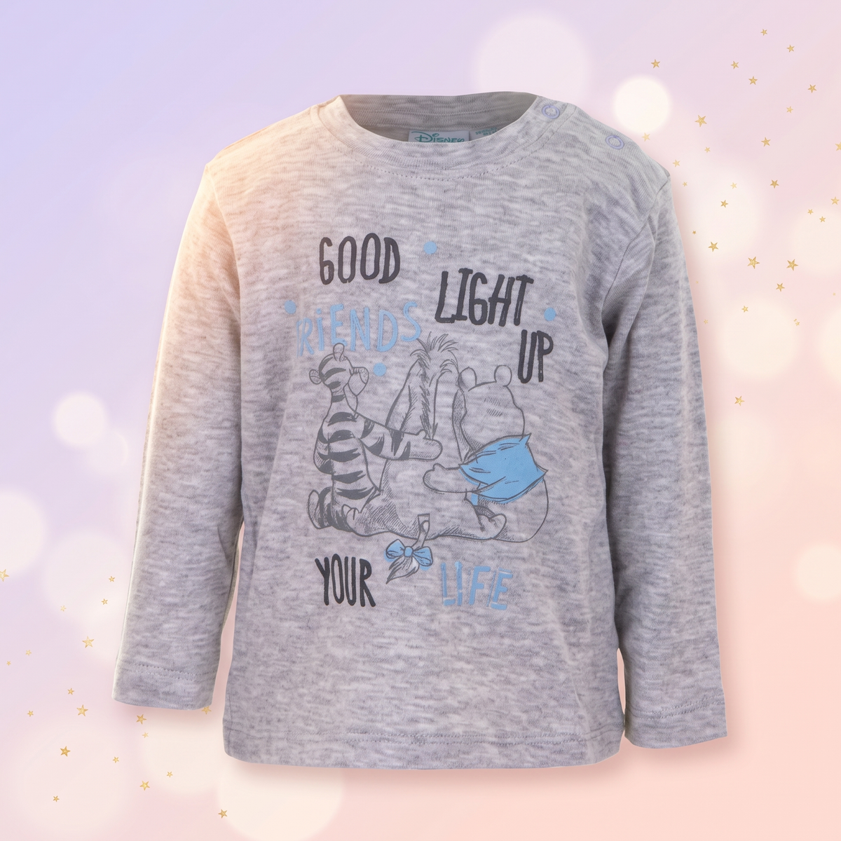 Bluze bebe Disney Winnie the Pooh, set 2 bucăți – 100% bumbac, bluza gri Good friends light up your life - bucata individuala