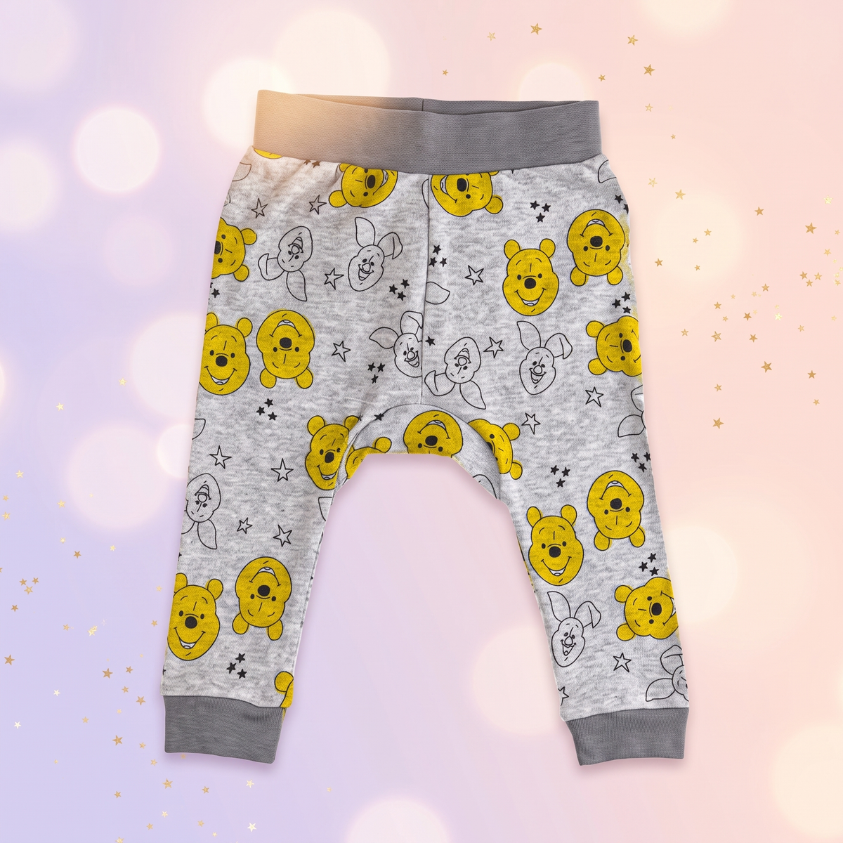 Pantaloni bebe Disney Winnie the Pooh, set 2 bucăți – 100% bumbac, gri melanj - bucată individuală