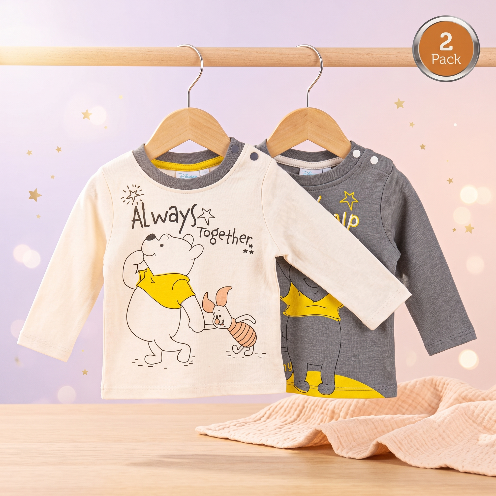 Disney Winnie de Plus tricouri set 2 bucati, pe umeras