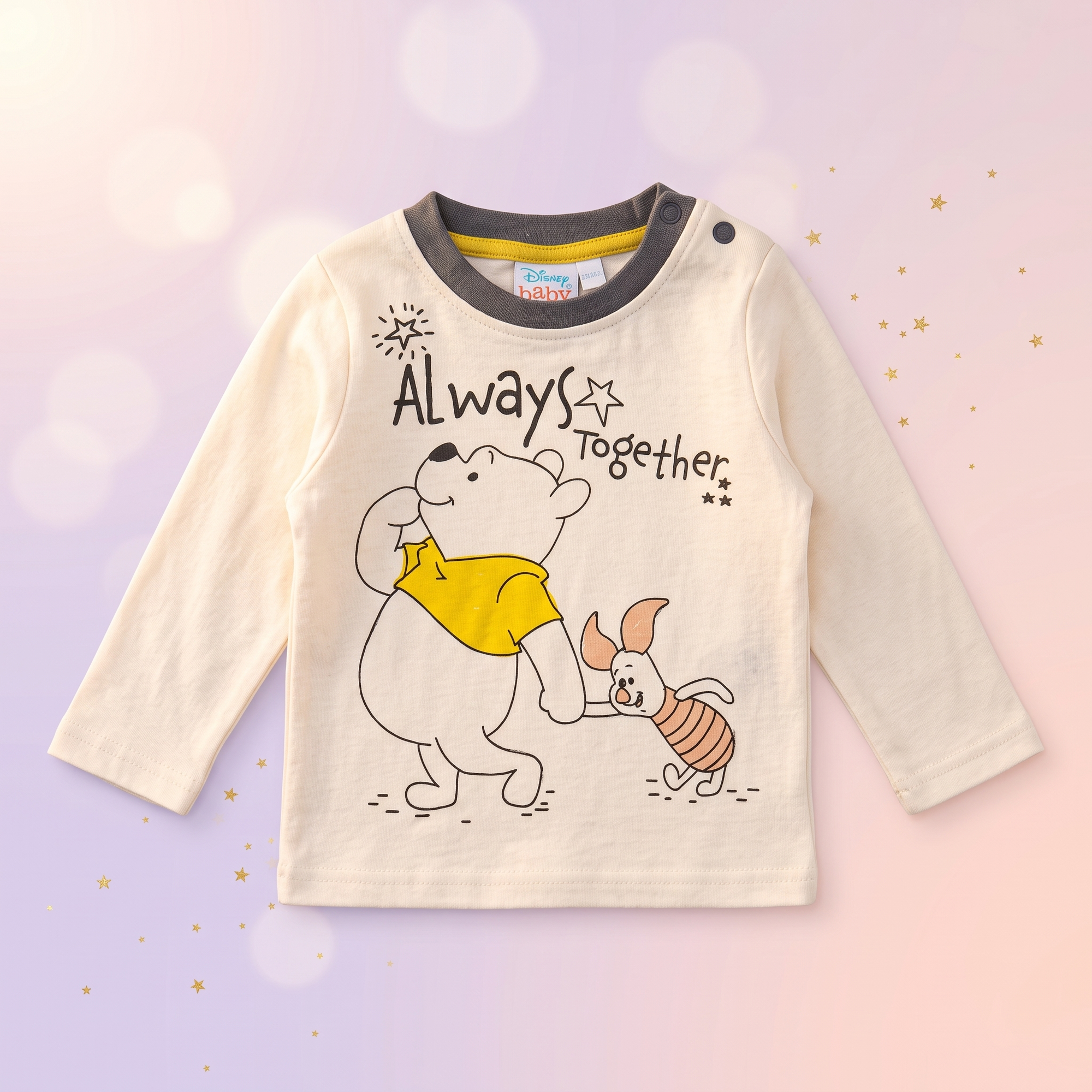 Tricouri bebe Disney Winnie the Pooh, set 2 bucăți – 100% bumbac, crem/alb - bucată individuală