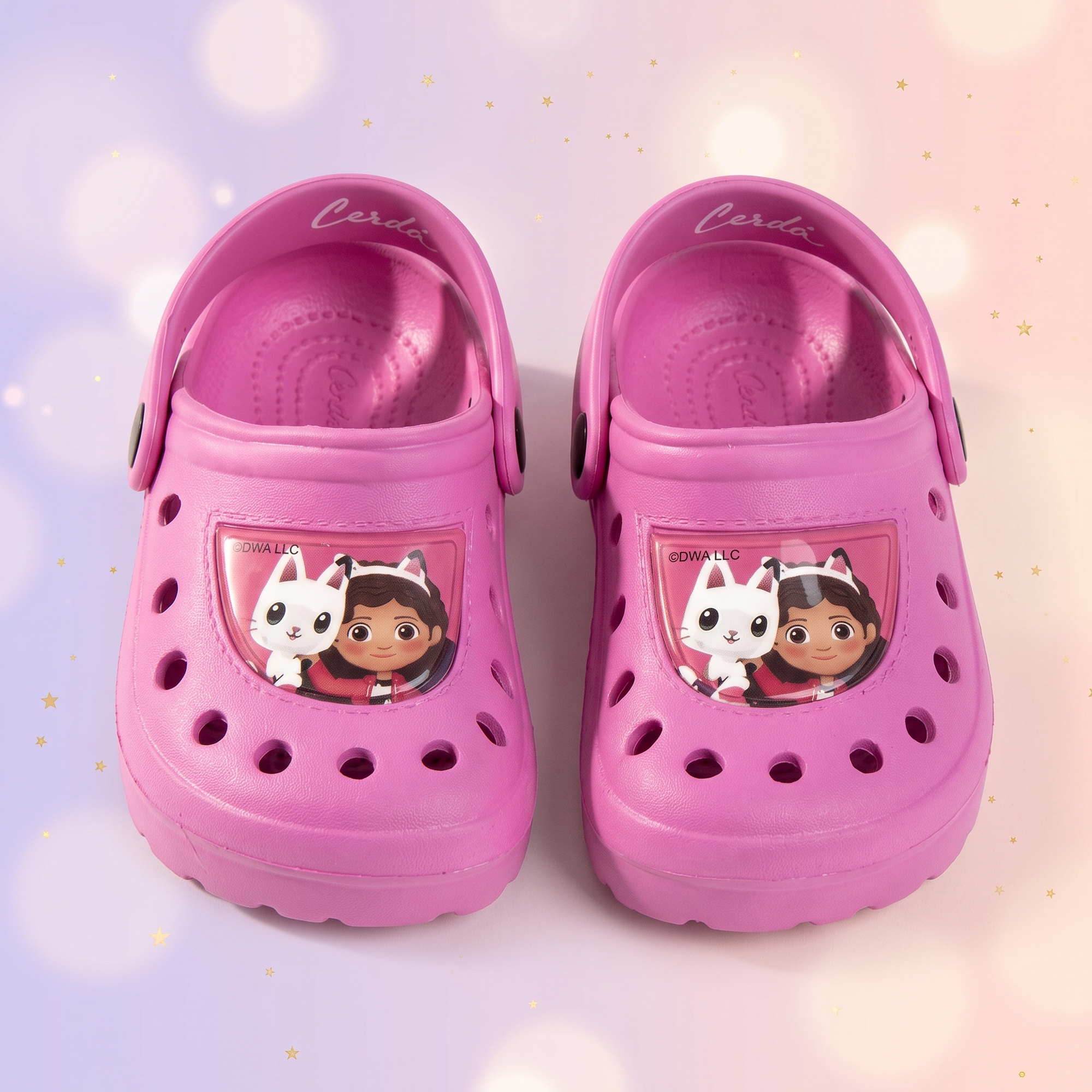 Gabbys Dollhouse papuci clog, Fucsia, prezentare frontala