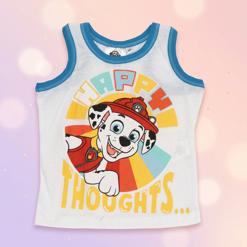 Patrula Catelusilor tricou fara maneci, Alb - fata