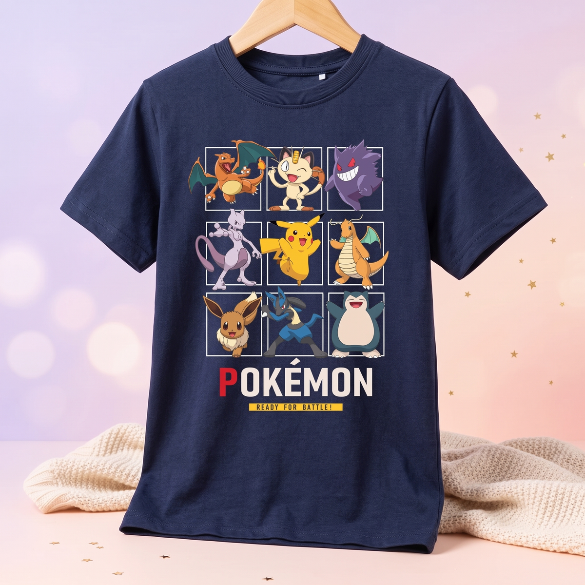 Pokemon Fun Squad tricou scurt, Bleumarin, pe umeras
