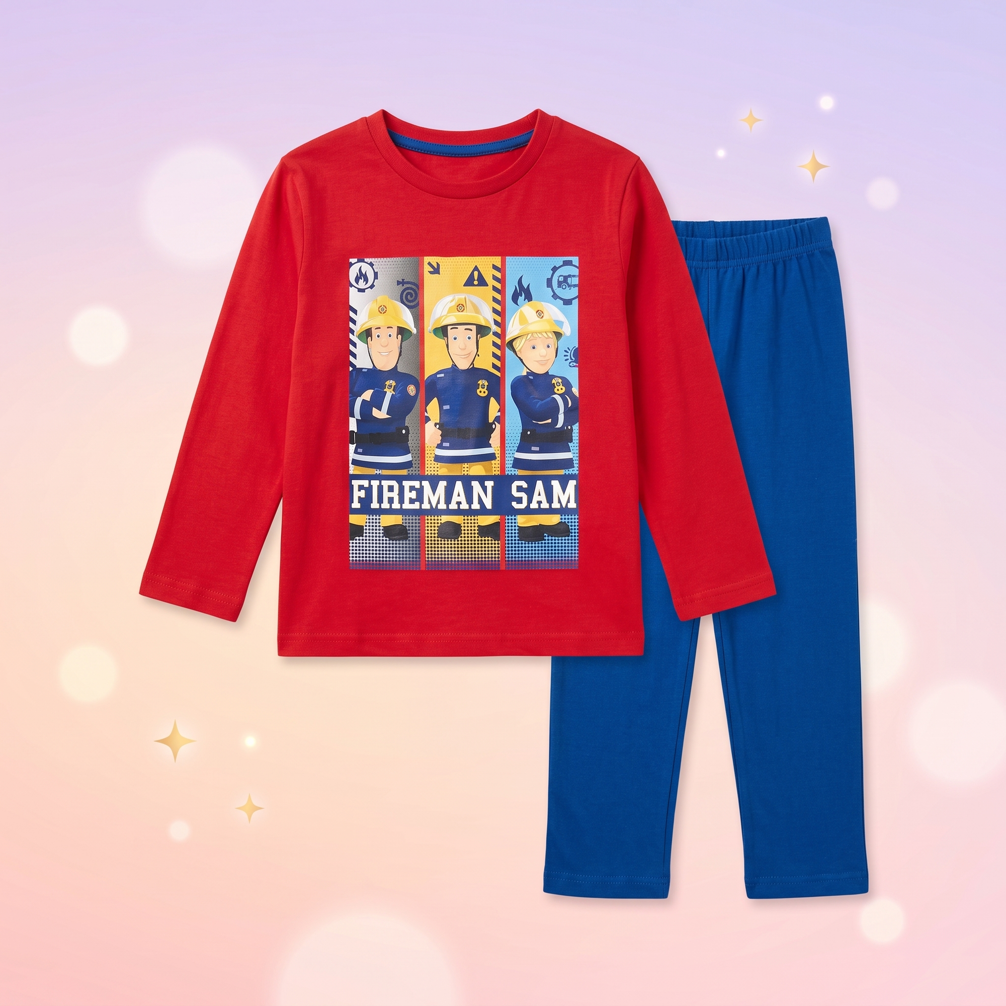Pompierul Sam pijama maneca lunga, piese separate