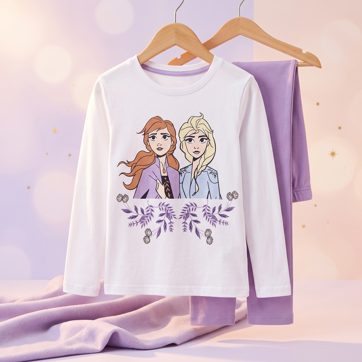Disney Frozen pijamale lungi, pe umeras