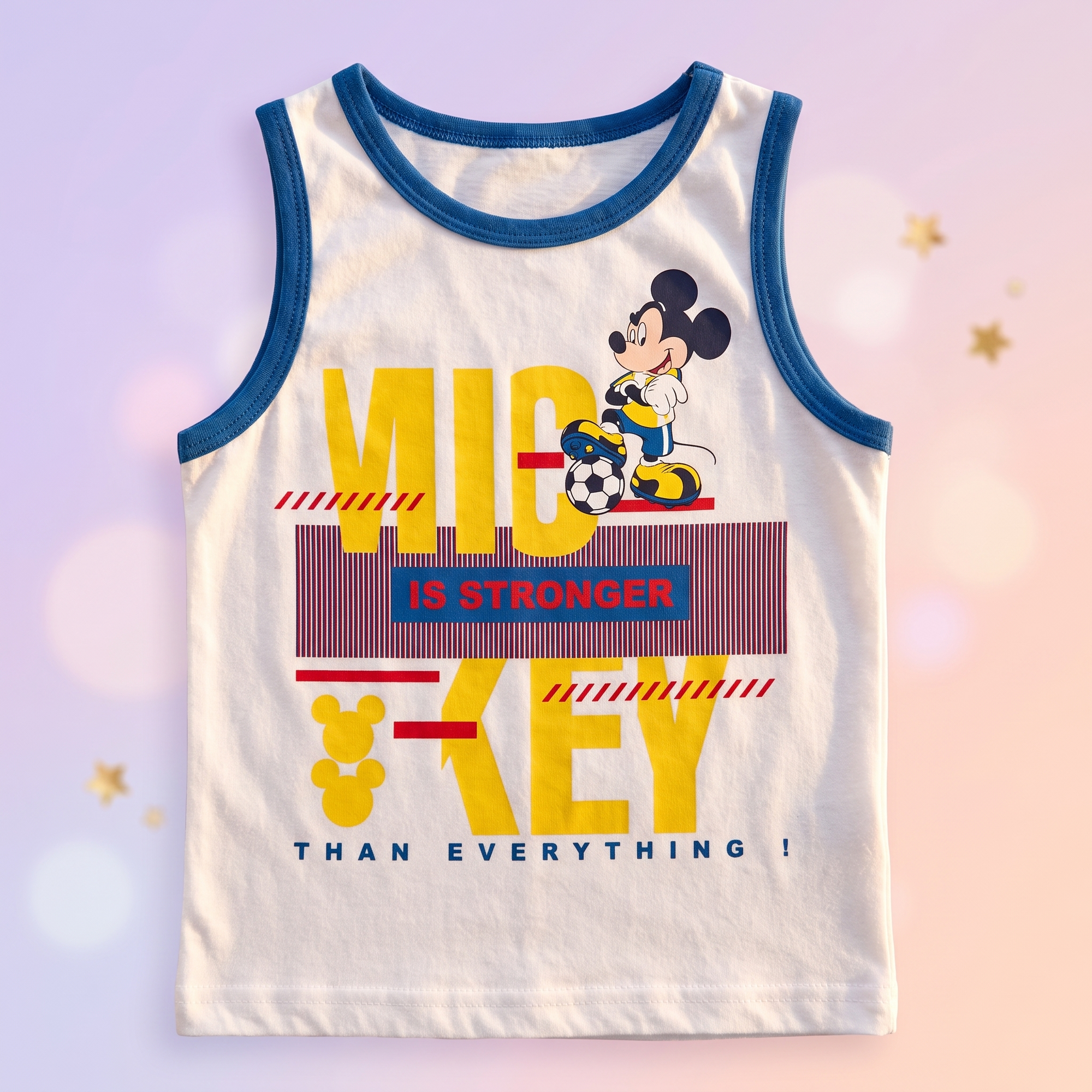 Disney Mickey Football tricou fara maneci, Alb - fata
