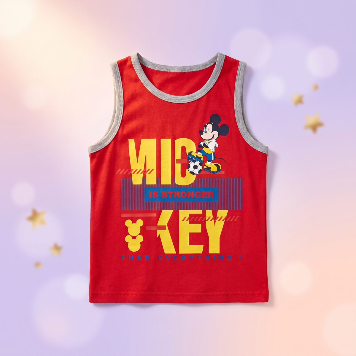 Disney Mickey Football tricou fara maneci, Rosu - fata
