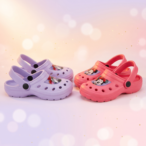 Papuci tip clog Disney Minnie pentru copii - ambele culori