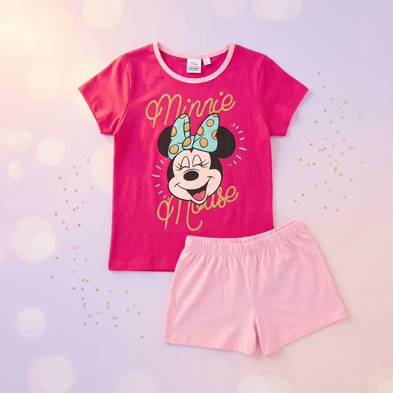 Disney Minnie pijama scurta, Roz-Fucsia, piese separate