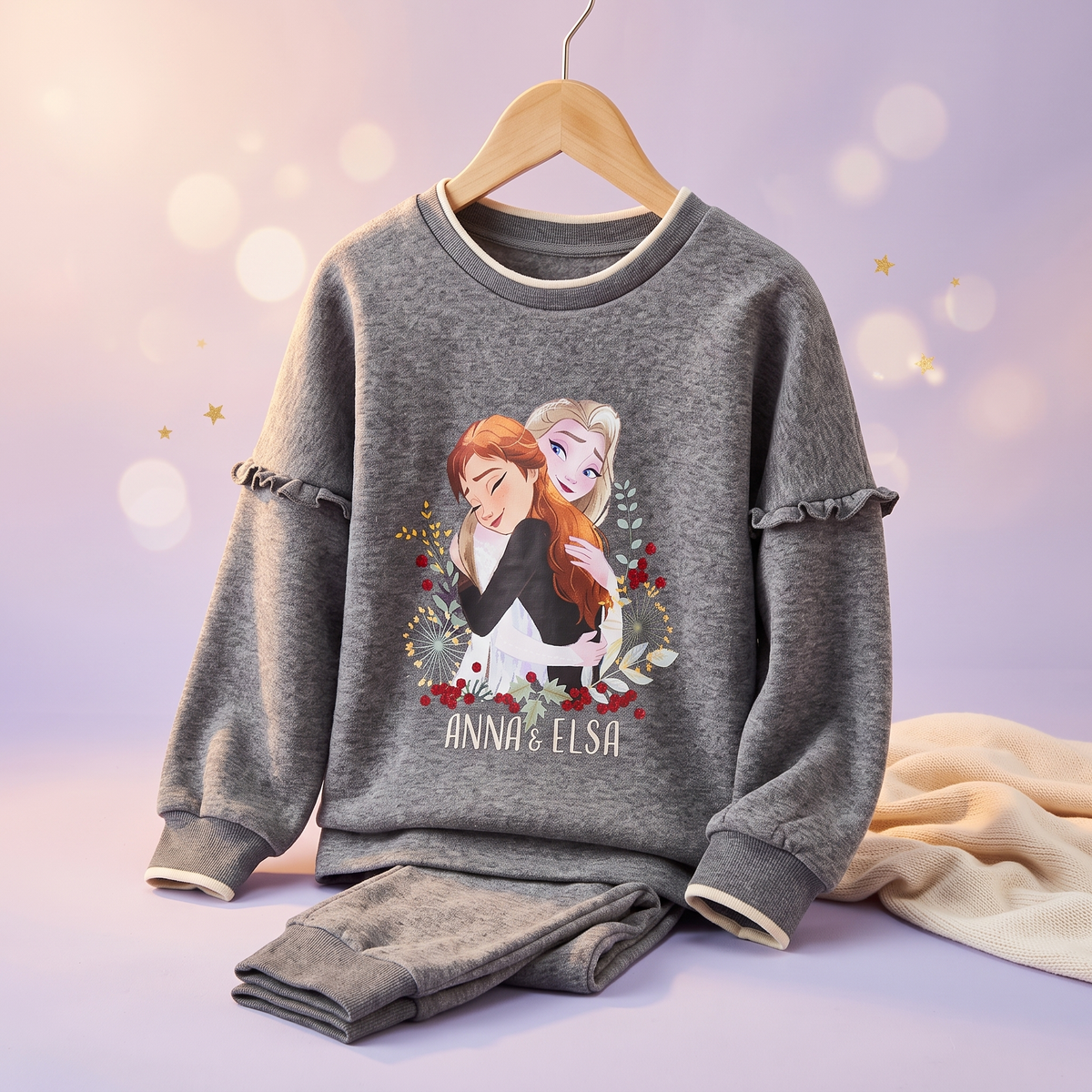 Disney Frozen trening cu paiete, Roz, pe umeras