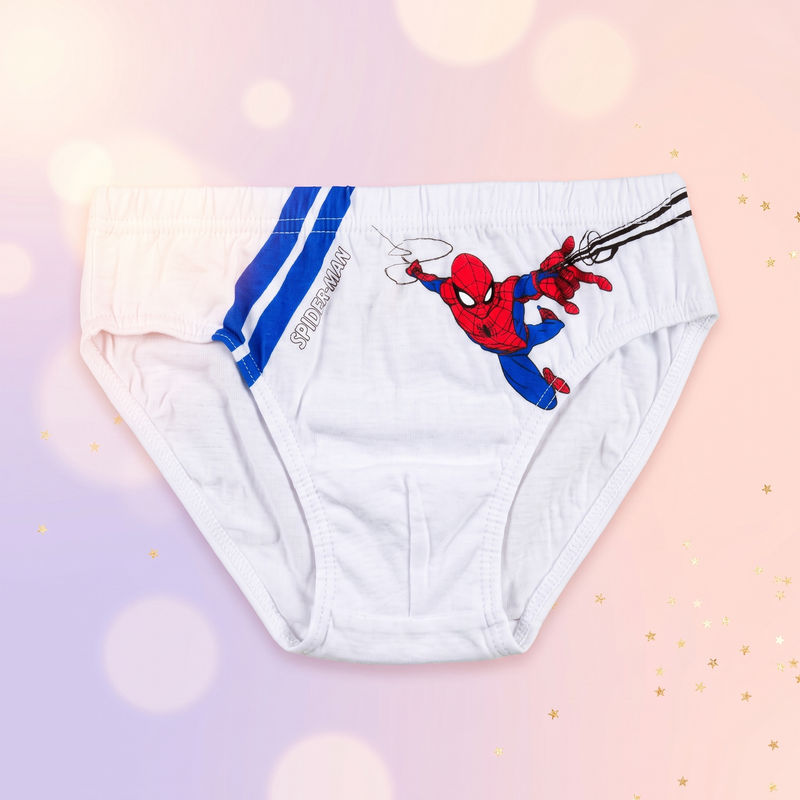Chiloței Spider-Man pentru băieți – Set 3 bucăți din bumbac, alb - bucată individuală