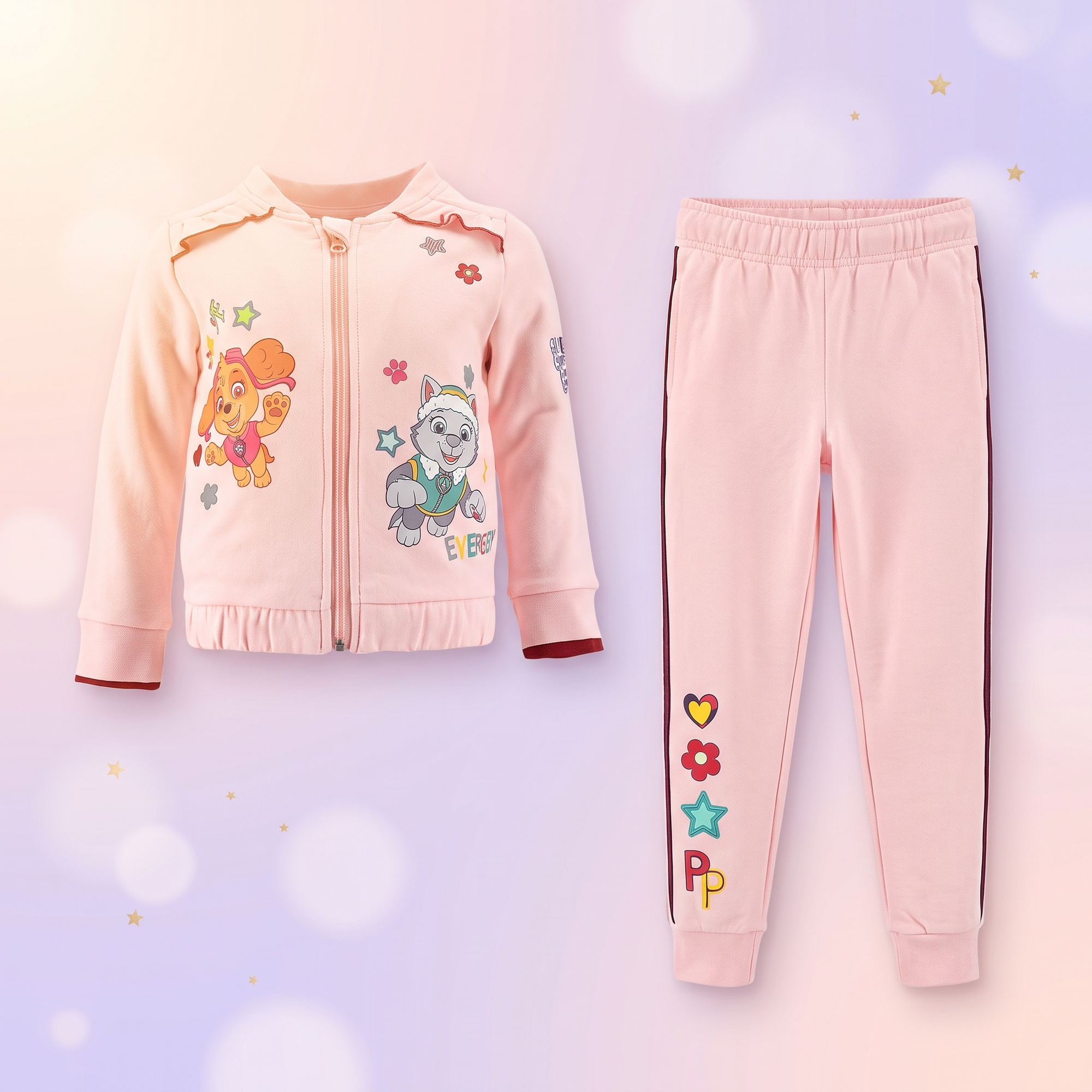 Patrula Catelusilor trening set jogging cu sclipici, Roz, piese separate