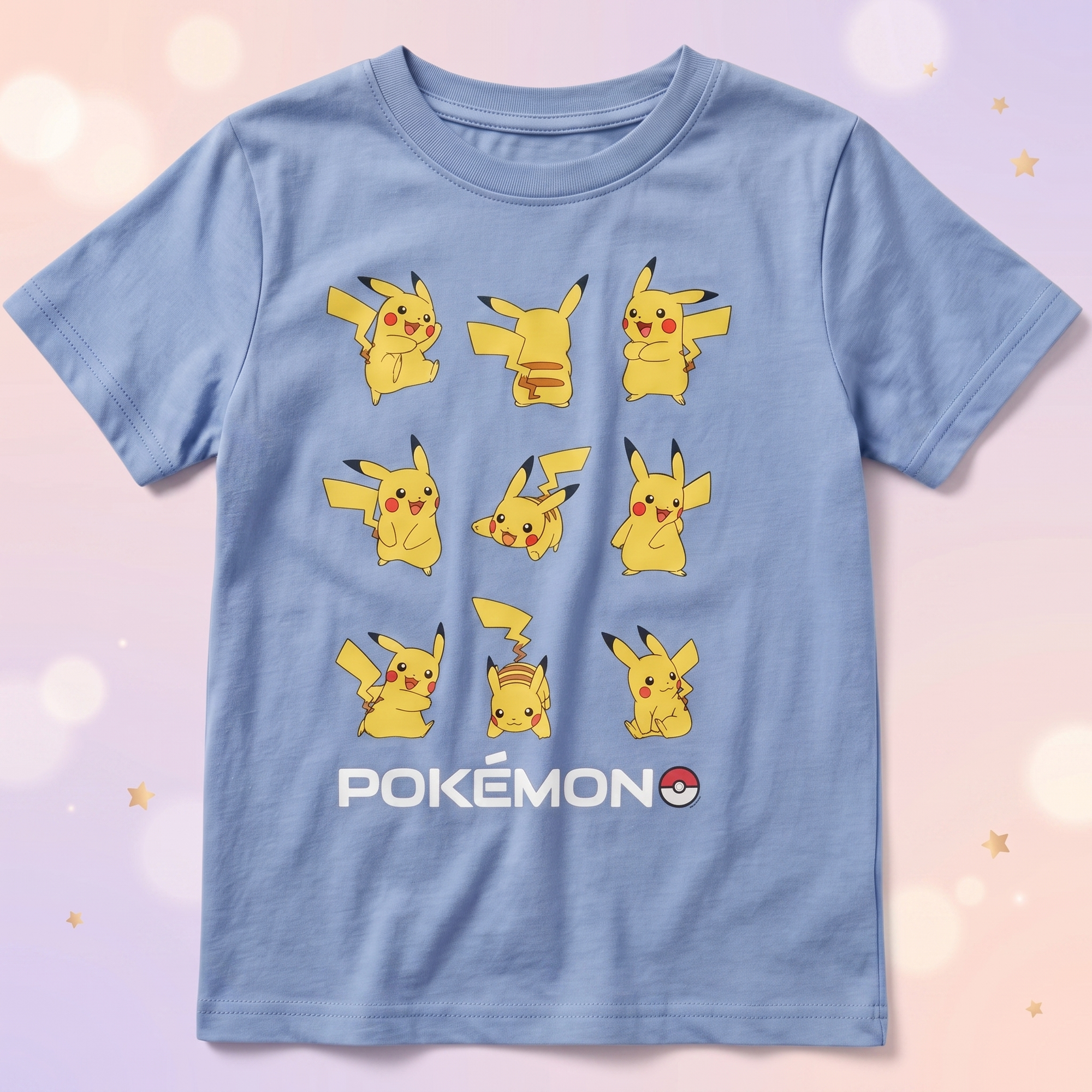 Pokemon Fun Squad tricou scurt, Bleu Deschis - fata