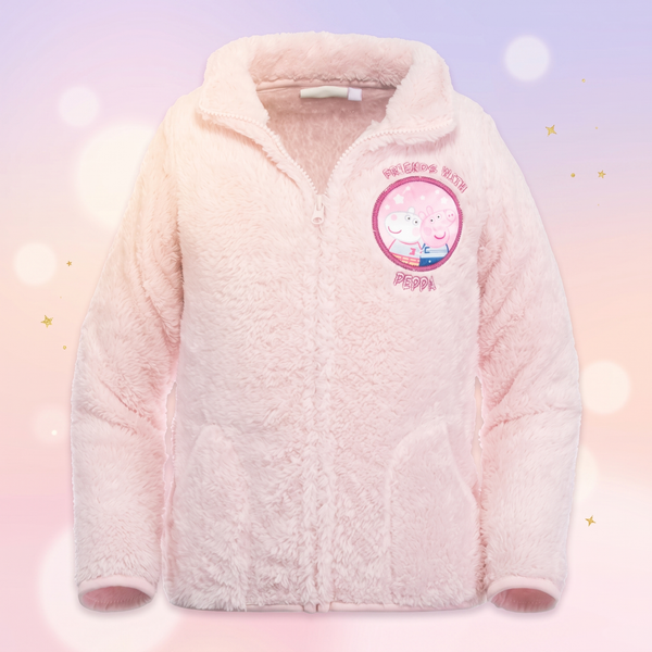 Purcelusa Peppa jacheta fleece cu fermoar - fata